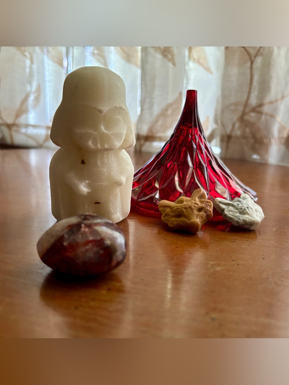 Carved stone bundle.